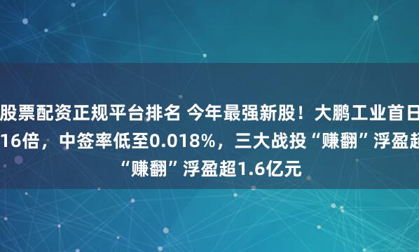 股票配资正规平台排名 今年最强新股！大鹏工业首日股价暴涨16倍，中签率低至0.018%，三大战投“赚翻”浮盈超1.6亿元